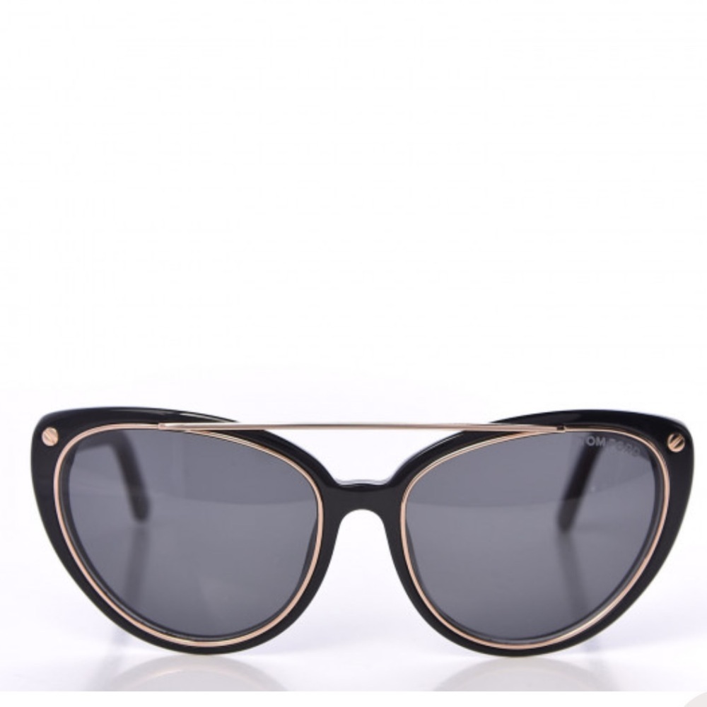 Tom Ford Black Cat-Eye Edita Sunglasses Sleek Design with case